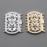 Rectangle Clear Crystal Copper CZ Clasp for DIY Jewelry Making