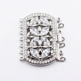 Rectangle Clear Crystal Copper CZ Clasp for DIY Jewelry Making
