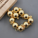 10 Pcs 10MM Copper 24K Yellow Plated Magnet Ball Clasps DIY Craft Accessories