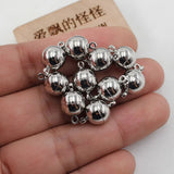 10 Pcs 10MM Copper Magnet Ball Clasps for DIY Pearl Bracelets Necklaces
