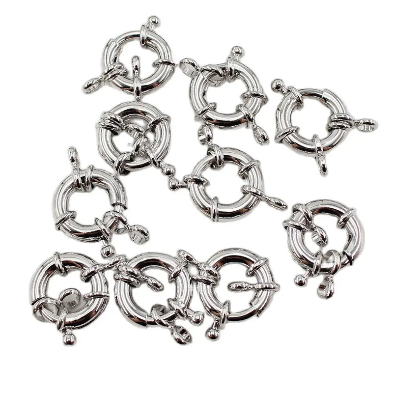 10 Pcs 15MM Moon Circle Copper Clasps DIY Craft Accessories