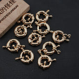10 Pcs 15MM Yellow Copper Moon Circle Clasps DIY Craft Accessories