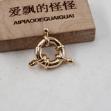 10 Pcs 15MM Yellow Copper Moon Circle Clasps DIY Craft Accessories