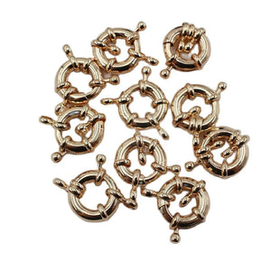 10 Pcs 15MM Yellow Copper Moon Circle Clasps DIY Craft Accessories