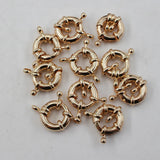 10 Pcs 15MM Yellow Copper Moon Circle Clasps DIY Craft Accessories