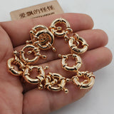 10 Pcs 15MM Yellow Copper Moon Circle Clasps DIY Craft Accessories