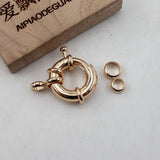 10 Pcs 17MM Moon Circle Copper Yellow Clasps DIY Craft Accessories