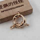 10 Pcs 17MM Moon Circle Copper Yellow Clasps DIY Craft Accessories
