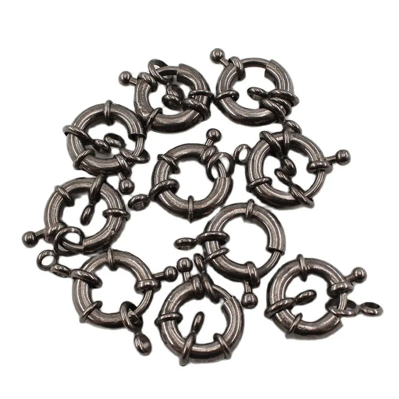 10 Pcs 19MM Copper Gunmetal Plated Clasps for Bracelet Necklace Making