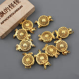10 Pcs 2 Strands Coin Copper Yellow Plated Clasps For DIY Jewelry Making