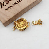 10 Pcs 2 Strands Coin Copper Yellow Plated Clasps For DIY Jewelry Making