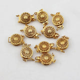 10 Pcs 2 Strands Coin Copper Yellow Plated Clasps For DIY Jewelry Making