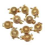 10 Pcs 2 Strands Coin Copper Yellow Plated Clasps For DIY Jewelry Making