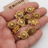 10 Pcs 2 Strands Coin Copper Yellow Plated Clasps For DIY Jewelry Making