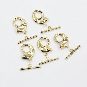 10 Pcs Circle Conch Copper Yellow Plated OT Clasps DIY Craft Accessories