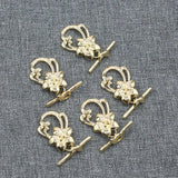 10 Pcs Flower Copper Plated OT Clasps for DIY Crafts