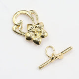 10 Pcs Flower Copper Plated OT Clasps for DIY Crafts