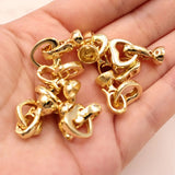 10 Pcs Copper Heart Clasps for Jewelry Making DIY