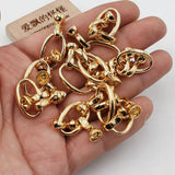 10 Pcs Yellow Plated Clasps for Pearl Bracelets Necklaces DIY Craft