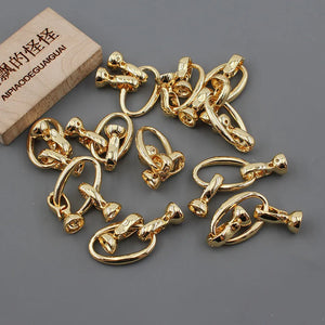 10 Pcs Yellow Plated Clasps for Pearl Bracelets Necklaces DIY Craft