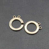 10 Pcs Circle Round Copper Clasps Yellow Plated DIY Craft Accessory