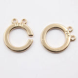 10 Pcs Circle Round Copper Clasps Yellow Plated DIY Craft Accessory