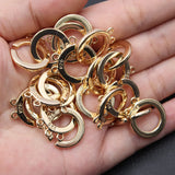 10 Pcs Circle Round Copper Clasps Yellow Plated DIY Craft Accessory