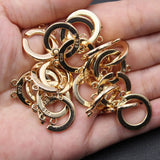 10 Pcs Circle Round Copper Clasps Yellow Plated DIY Craft Accessory