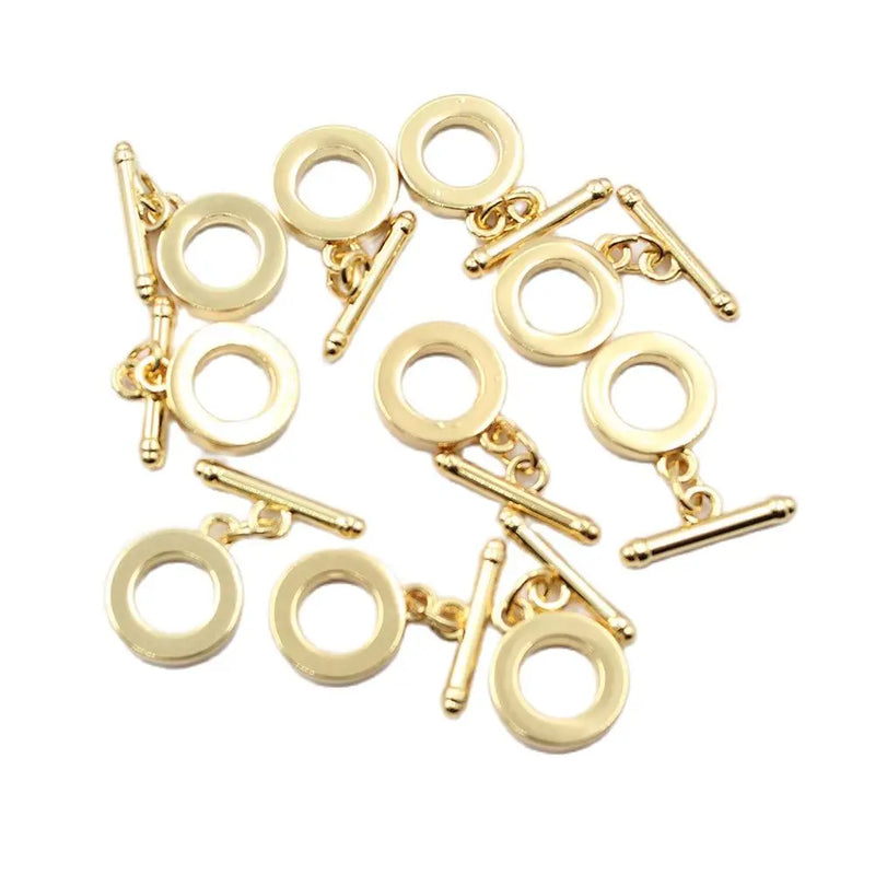 10 Pcs Yellow Plated OT Clasps for Pearl Bracelets Necklaces Making