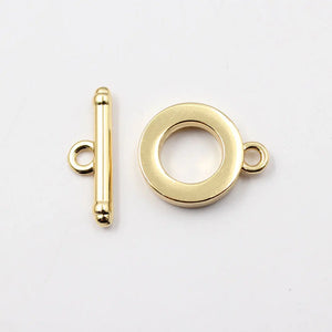 10 Pcs Yellow Plated OT Clasps for Pearl Bracelets Necklaces Making