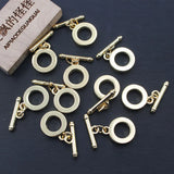 10 Pcs Yellow Plated OT Clasps for Pearl Bracelets Necklaces Making