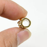 10 Pcs Metal Brass Flower Micro Pave Cz Cylinder Spacer Beads