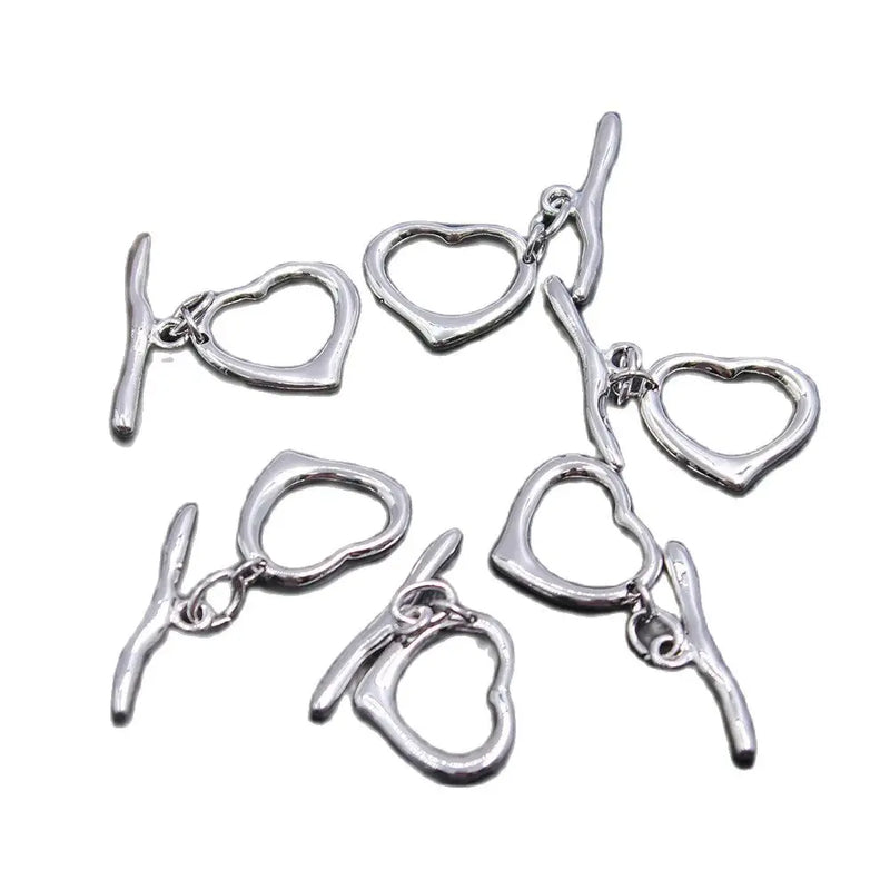 10 Pcs Heart Circle Copper Clasps DIY Jewelry Findings