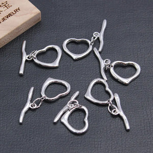 10 Pcs Heart Circle Copper Clasps DIY Jewelry Findings