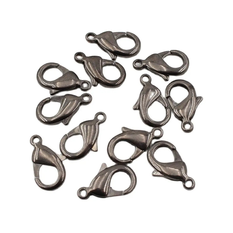 10 Pcs Copper Gunmetal Clasps for DIY Jewelry Making