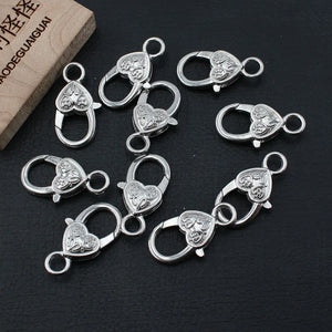 10 Pcs Labster Copper Heart Clasps for DIY Pearl Bracelets Necklaces