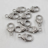 10 Pcs Labster Copper Heart Clasps for DIY Pearl Bracelets Necklaces