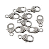 10 Pcs Labster Copper Heart Clasps for DIY Pearl Bracelets Necklaces