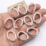 10 Pcs Oval Copper Fastener Silver Plated Clasps For DIY Crafts