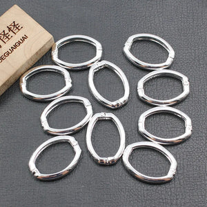 10 Pcs Oval Copper Fastener Silver Plated Clasps For DIY Crafts