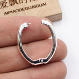 10 Pcs Oval Copper Fastener Silver Plated Clasps For DIY Crafts