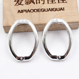 10 Pcs Oval Copper Fastener Silver Plated Clasps For DIY Crafts
