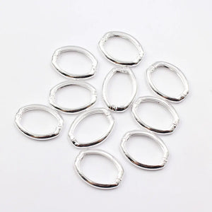 10 Pcs Oval Copper Fastener Silver Plated Clasps For DIY Crafts