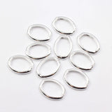 10 Pcs Oval Copper Fastener Silver Plated Clasps For DIY Crafts
