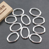 10 Pcs Oval Copper Fastener Silver Plated Clasps For DIY Crafts