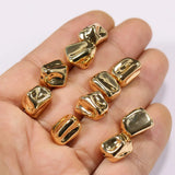 10Pcs Twisted Shape 24K Plated Copper Beads for DIY Jewelry Making