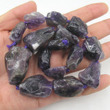 Natural Purple Amethyst Irregular Gems Stone Beads 15.5''