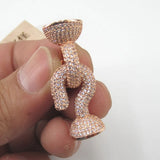 12x35mm CZ Micro Pave Clasp Pendant for DIY Jewelry