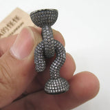 12x35mm CZ Micro Pave Clasp Pendant for DIY Jewelry