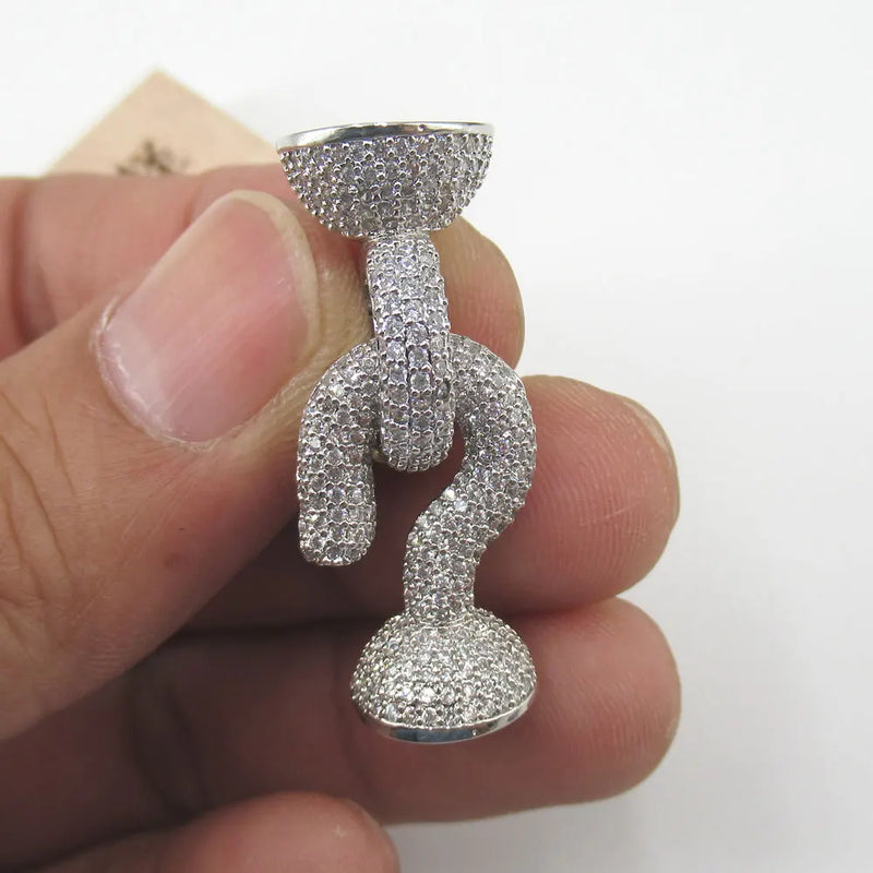 12x35mm CZ Micro Pave Clasp Pendant for DIY Jewelry